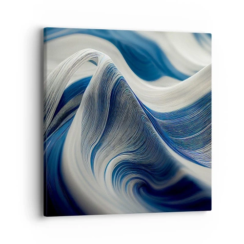 Quadro su tela - Stampe su Tela - Fluidità di blu e di bianco - 40x40 cm