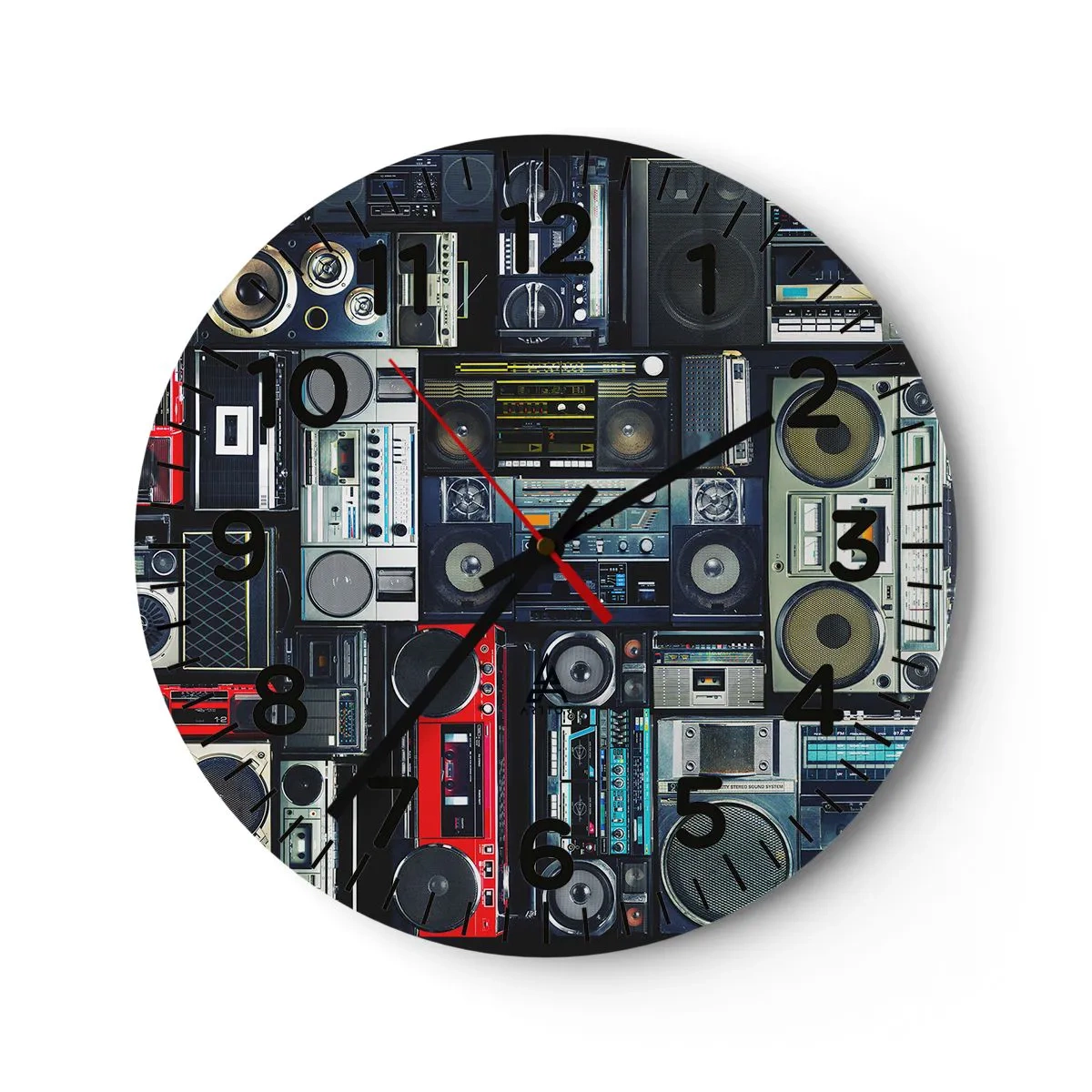 Orologio da parete - Orologio in Vetro - Nostalgia degli anni '80 - 40x40 cm