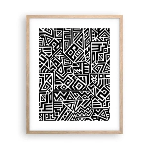 Poster in cornice rovere chiaro - Composizione precolombiana - 40x50 cm
