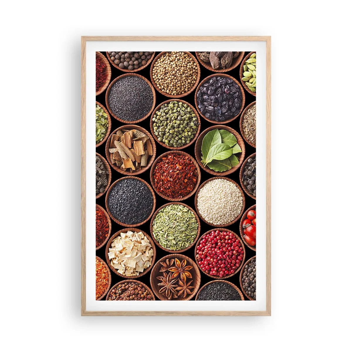 Poster in cornice rovere chiaro - Tutti i gusti del mondo - 61x91 cm