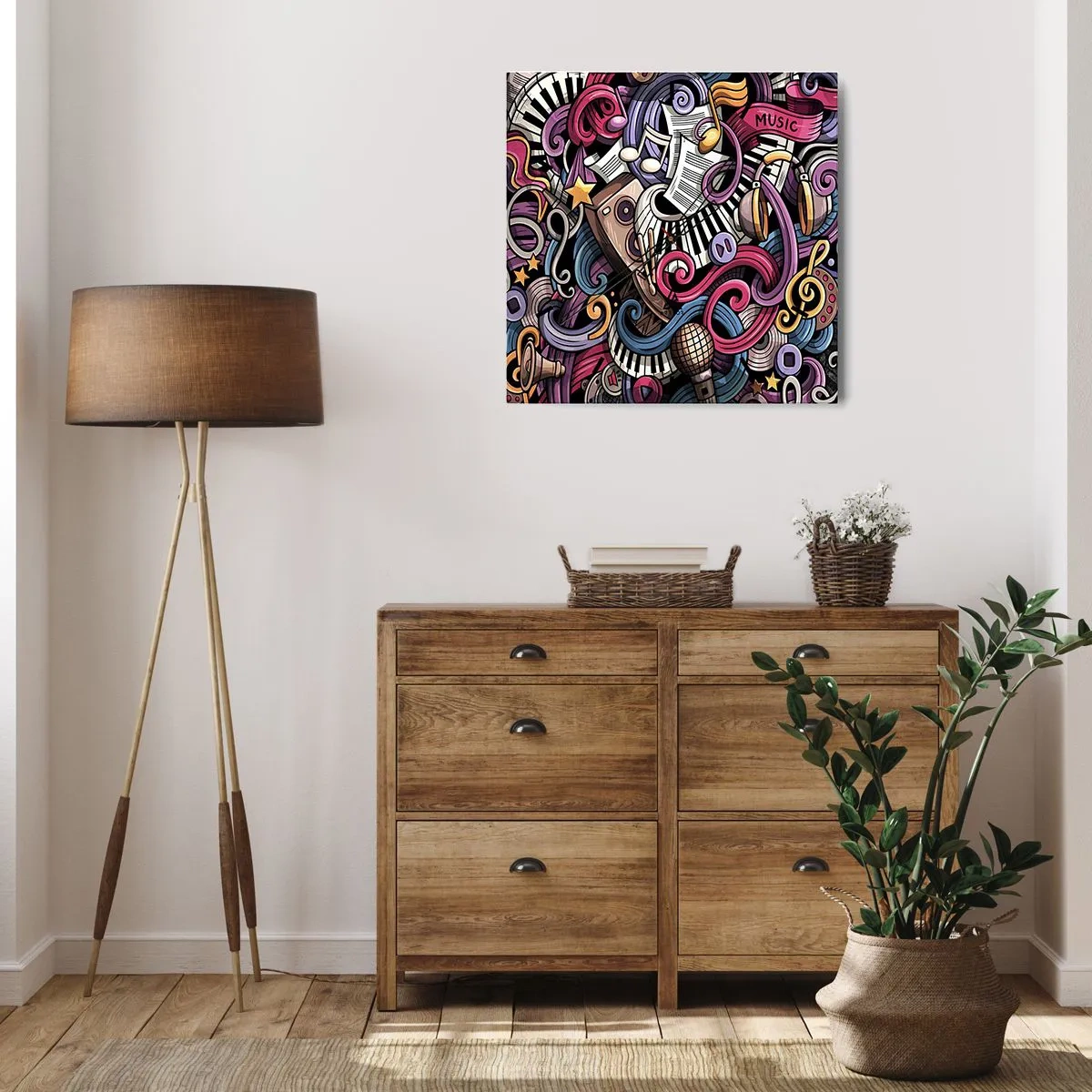 Orologio da parete - Orologio in Vetro - Melodia complicata - 30x30 cm