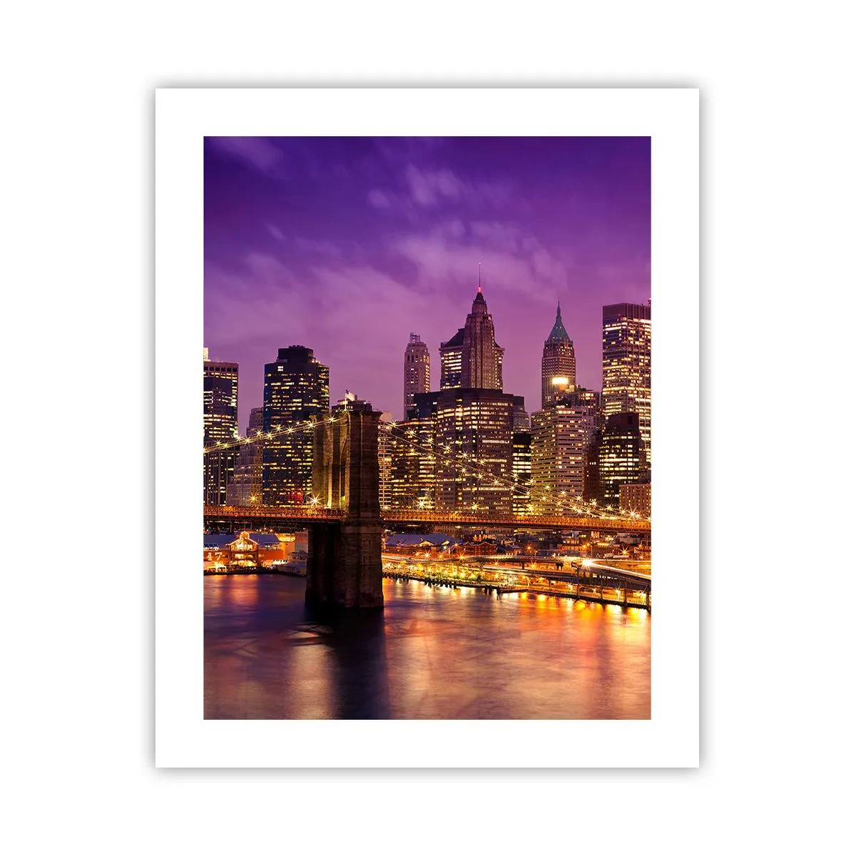 Poster - Manhattan in viola e oro - 40x50 cm