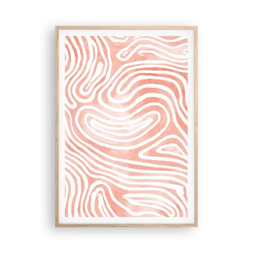 Poster in cornice rovere chiaro - Nel labirinto di corallo - 70x100 cm
