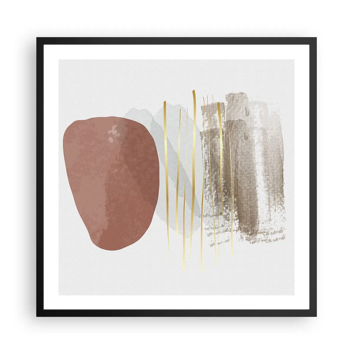 Poster in cornice nera - Colonnato astratto - 60x60 cm