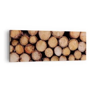 Quadro su tela - Stampe su Tela - Mucchi di tronchi d'albero abbattuti disposti in armonia - 140x50cm - Nuovo inizio - Decorazione murale moderna per soggiorno e camera da letto ARTTOR