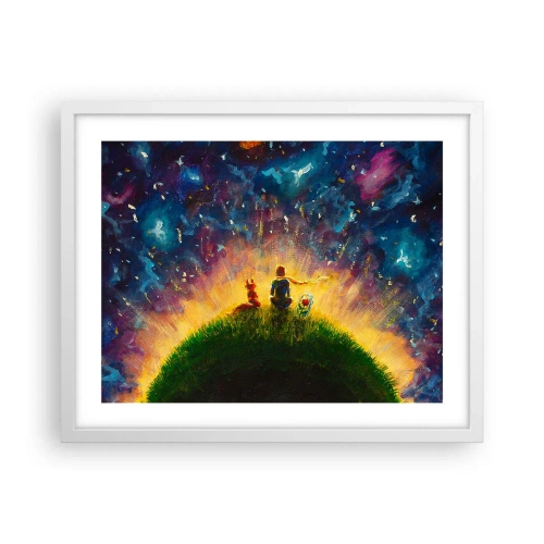 Poster in cornice bianca - Amore e amicizia: l'intero mondo - 50x40 cm