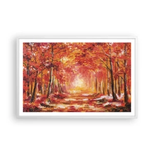 Poster in cornice bianca - Foresta di rame - 91x61 cm