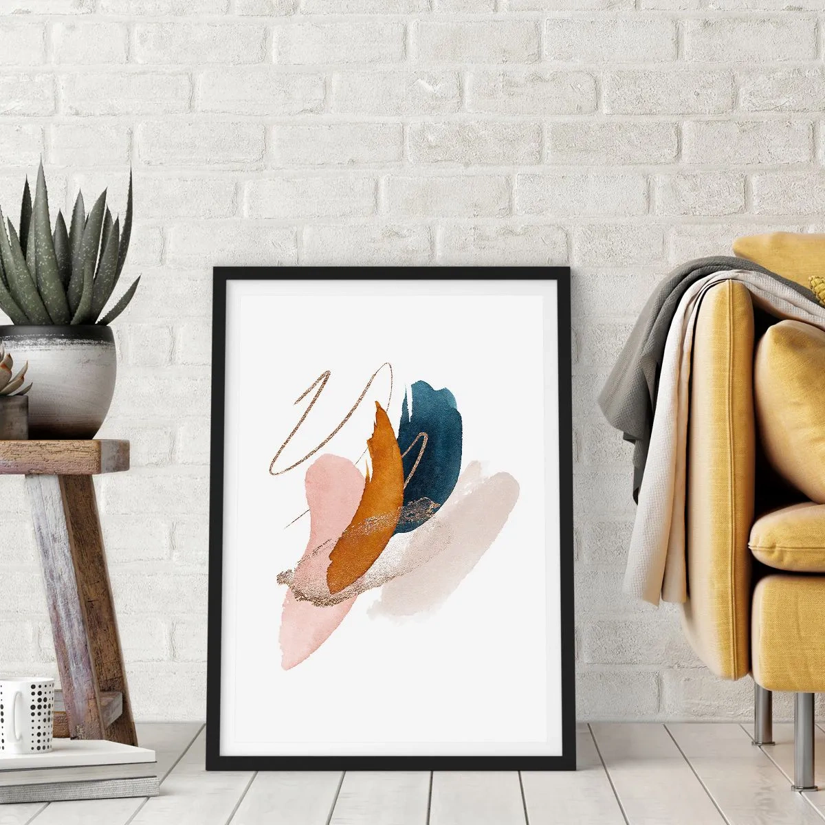 Poster in cornice nera - Composizione alata - 40x50 cm