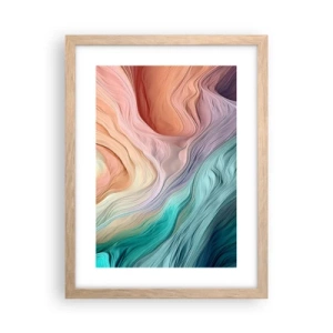 Poster in cornice rovere chiaro - Onda arcobaleno - 30x40 cm