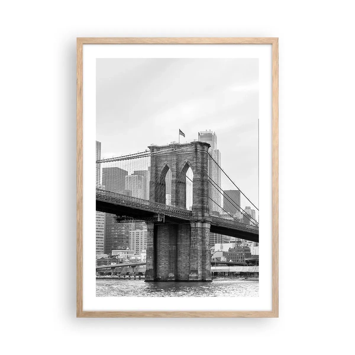 Poster in cornice rovere chiaro - Atmosfera di New York - 50x70 cm