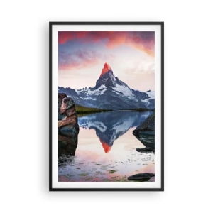 Poster in cornice nera - Il cuore dei monti è rovente - 61x91 cm