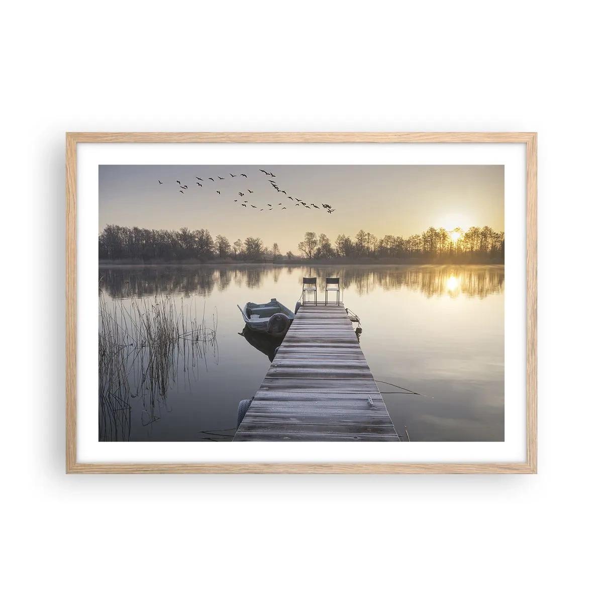 Poster in cornice rovere chiaro - Tornerò un giorno - 70x50 cm