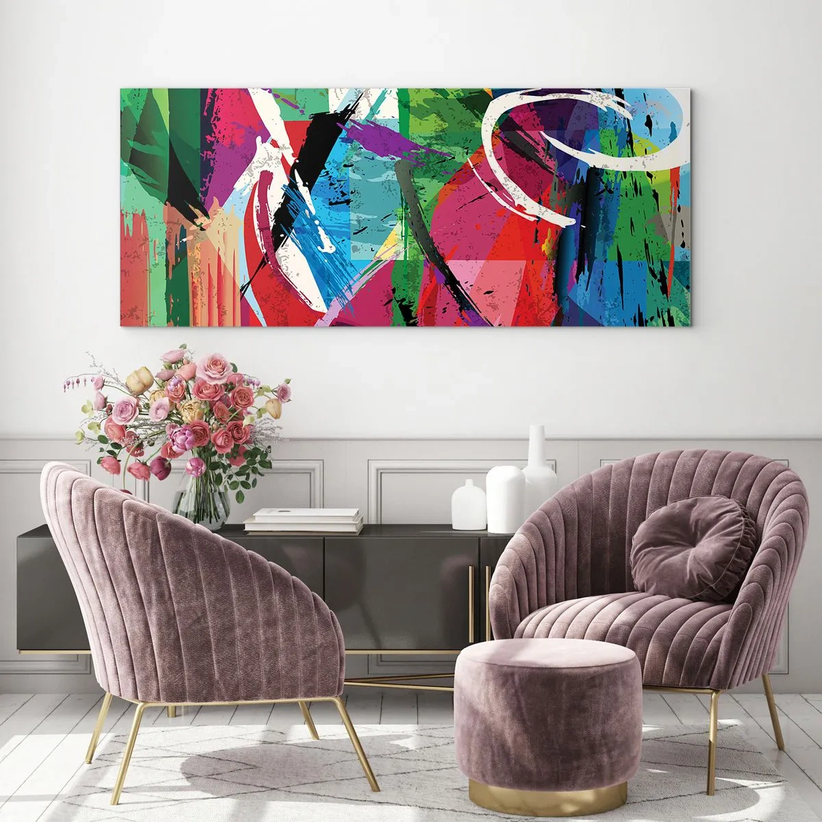 Quadro su vetro - Veloce, vivo e saltellante - 100x40 cm