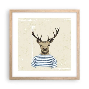 Poster in cornice rovere chiaro - Mi piacciono le camicie a righe! - 40x40 cm