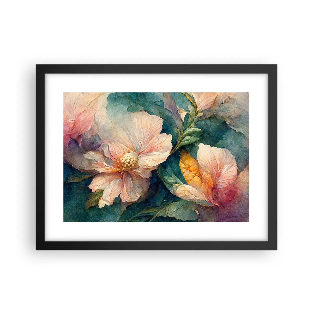 Poster in cornice nera - Delicatezza pura - 40x30 cm