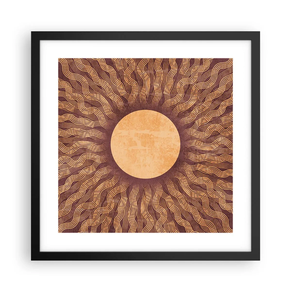 Poster in cornice nera - L'icona del sole - 40x40 cm