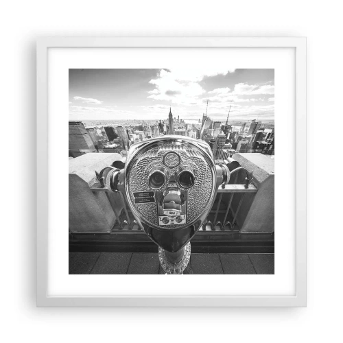 Poster in cornice bianca - Il centro del mondo - 40x40 cm