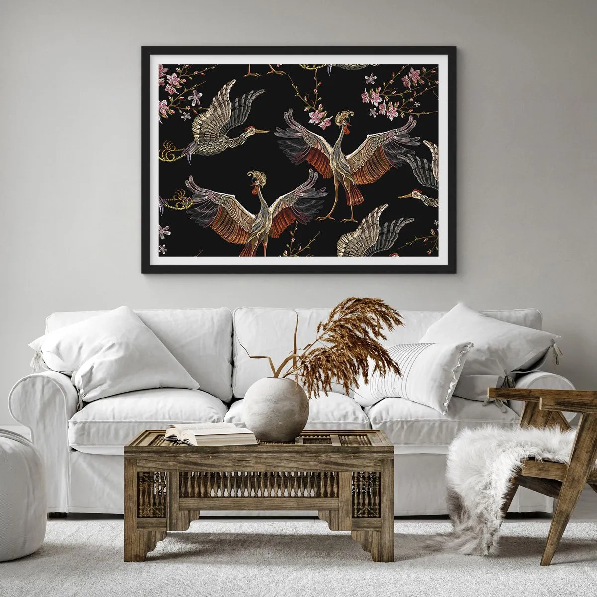 Poster in cornice nera - Uccello fantastico - 50x40 cm