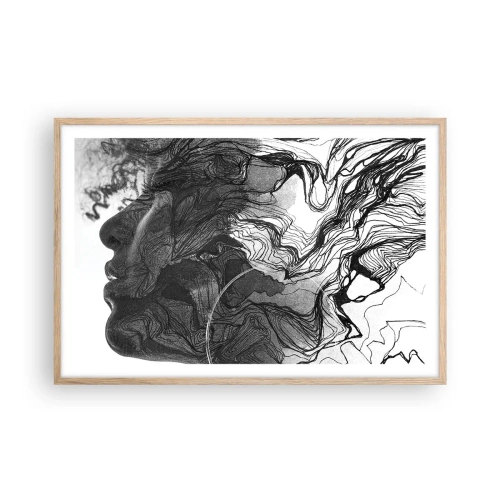 Poster in cornice rovere chiaro - Aggrovigliata nei sogni - 91x61 cm