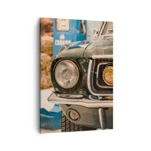 Quadro su tela - Stampe su Tela - Un'auto retrò iconica in un ambiente classico - 50x70cm - Incontro con la leggenda - Decorazione murale moderna per soggiorno e camera da letto ARTTOR