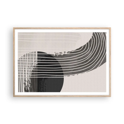 Poster in cornice rovere chiaro - Andata e ritorno - 100x70 cm