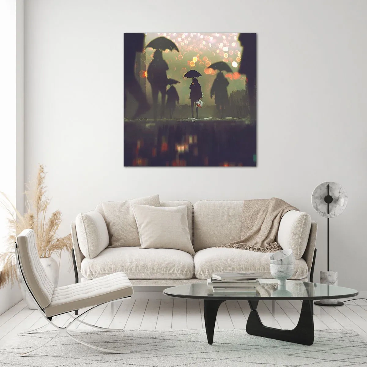 Quadro su vetro - Dalla prospettiva di una goccia di pioggia - 70x70 cm