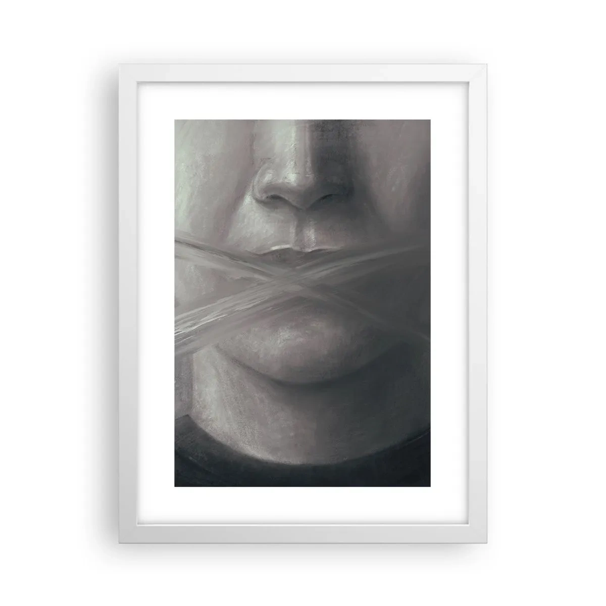 Poster in cornice bianca - Neanche una parola - 30x40 cm
