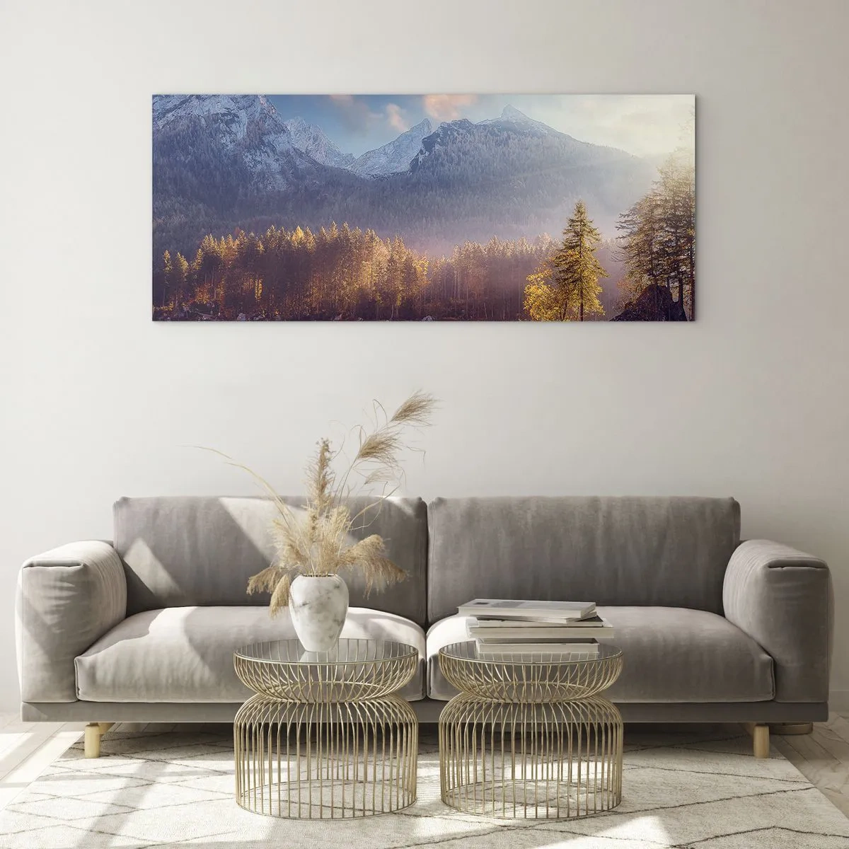 Quadro su vetro - Sui monti e nelle valli - 100x40 cm