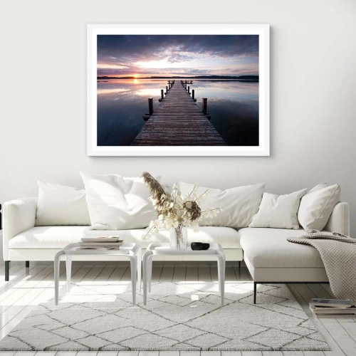 Poster in cornice bianca - Il silenzioso confine del giorno e della notte - 91x61 cm