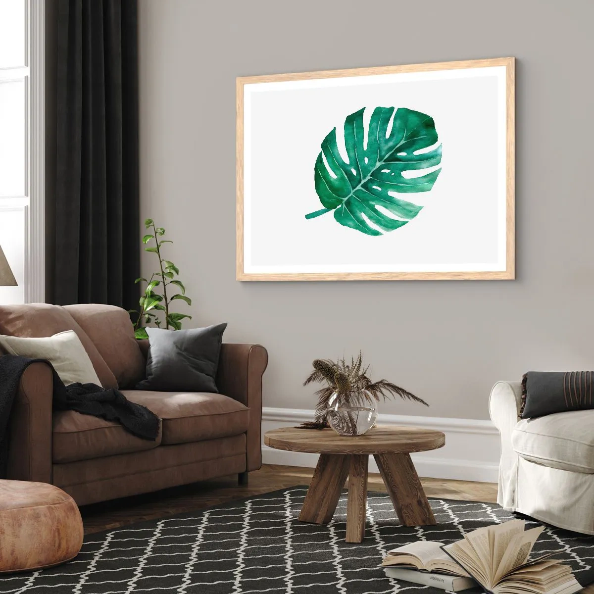 Poster in cornice rovere chiaro - Concetto verde - 40x30 cm