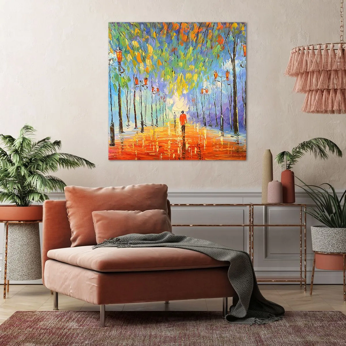 Quadro su tela - Stampe su Tela - Canzone notturna sotto la pioggia - 40x40 cm