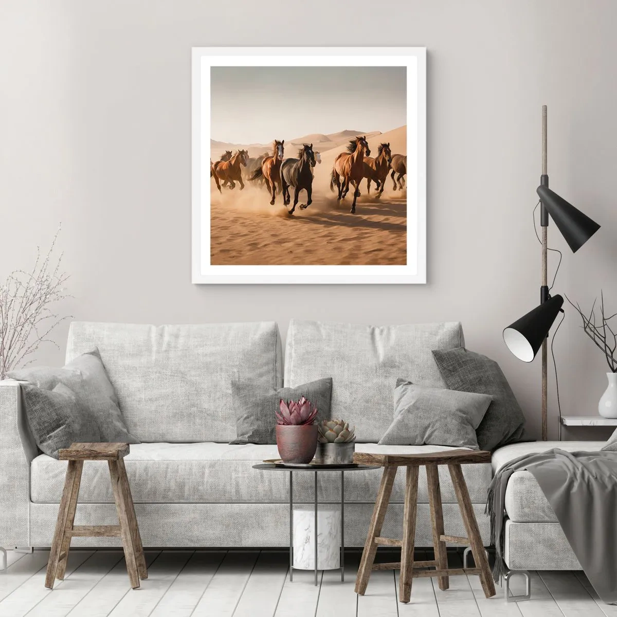 Poster in cornice bianca - Liberi come il vento - 60x60 cm