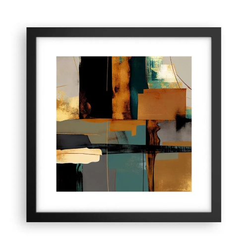 Poster in cornice nera - Astrazione: luci e ombre - 30x30 cm