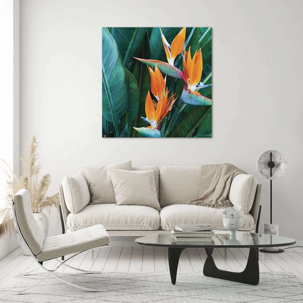 Quadro su vetro - È un fiore o un uccello? - 30x30 cm