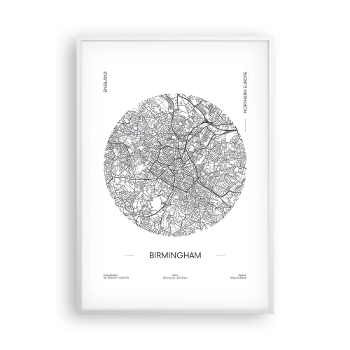 Poster in cornice bianca - Anatomia di Birmingham - 70x100 cm