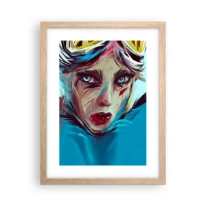 Poster in cornice rovere chiaro - La guerriera della strada - 30x40 cm