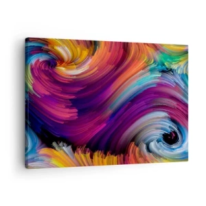 Quadro su tela - Stampe su Tela - Vortici astratti in colori vivaci - 70x50cm - L'inizio del nuovo mondo - Decorazione murale moderna per soggiorno e camera da letto ARTTOR