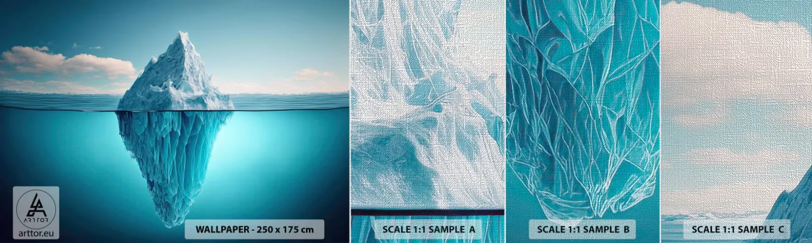 Campione di Fotomurale Premium Canvas - Il re del ghiaccio - Iceberg, Acqua, Ghiacciaio - 100x30 cm