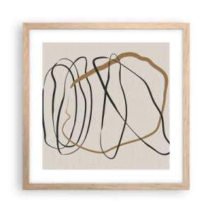 Poster in cornice rovere chiaro - Composizione: danza intricata - 40x40 cm