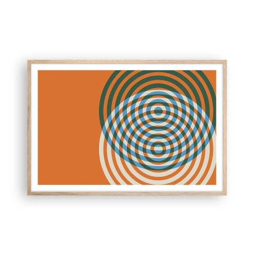 Poster in cornice rovere chiaro - Composizione astratta a cerchi - 91x61 cm