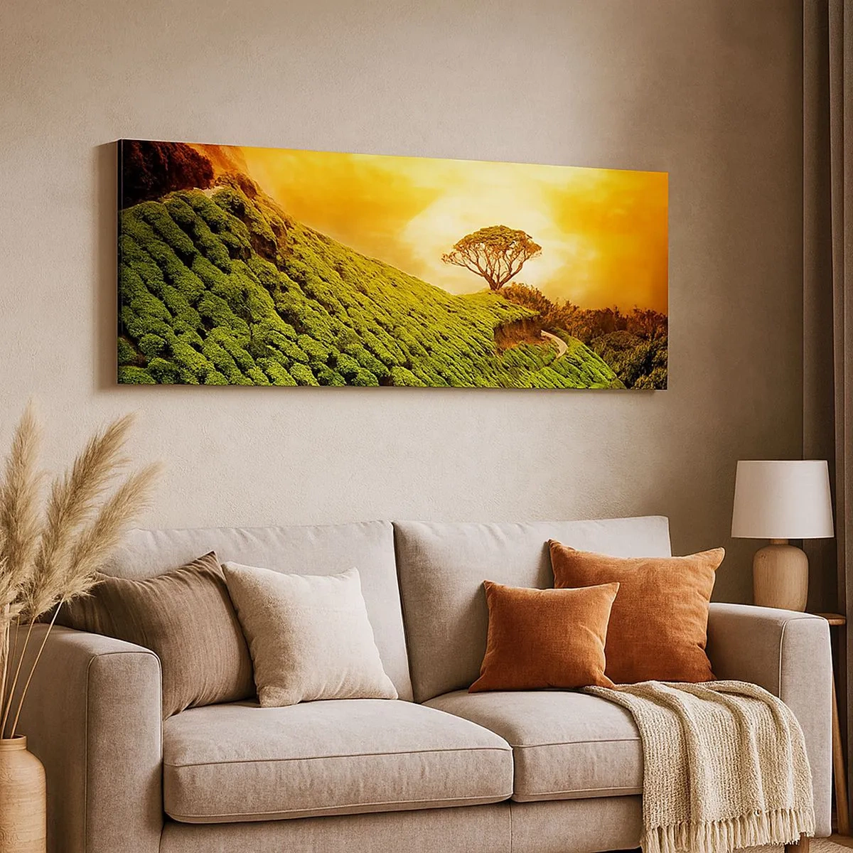 Quadro su tela - Stampe su Tela - Sentiero tortuoso, pendio verde - 100x40 cm