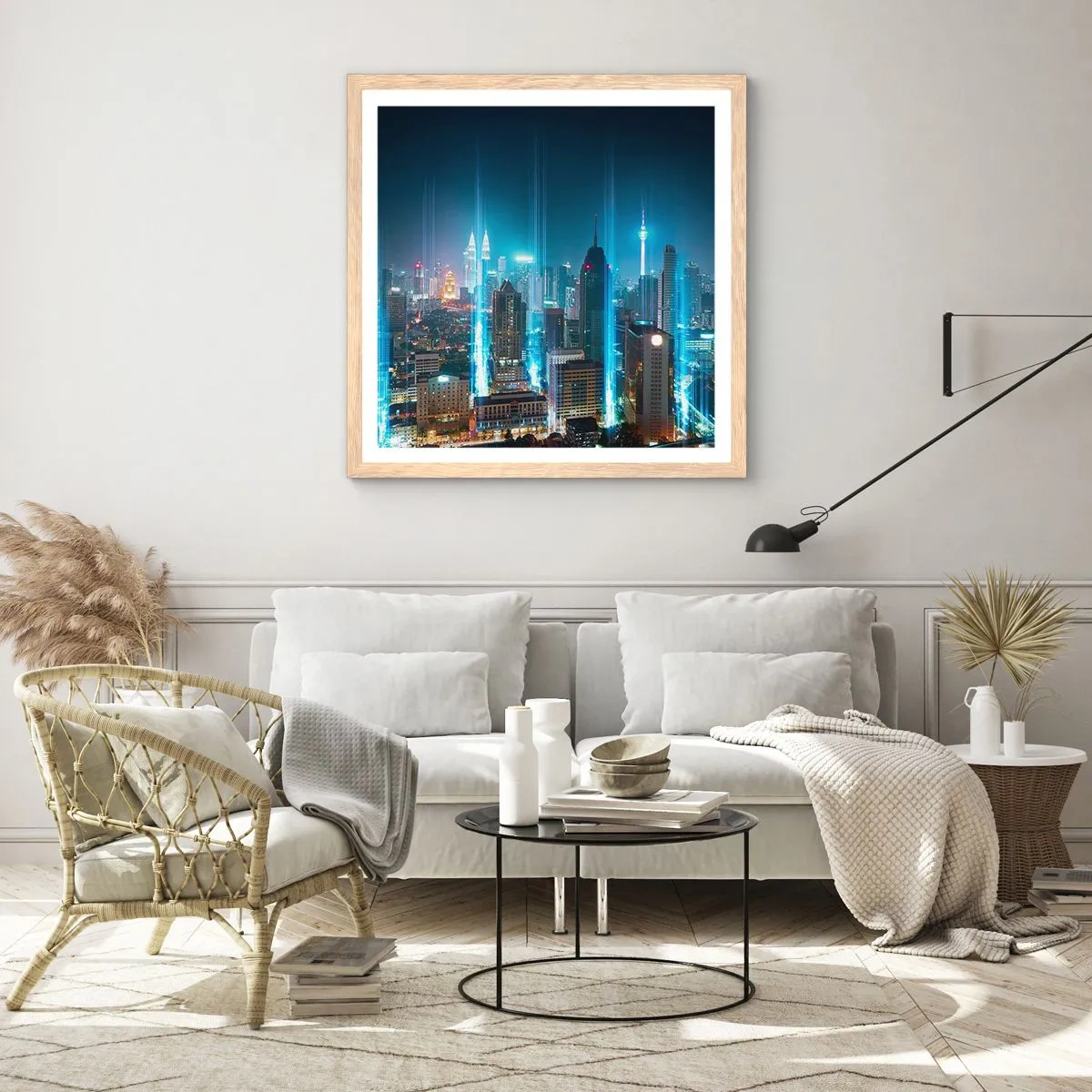 Poster in cornice rovere chiaro - Da Berlino al cielo - 30x30 cm