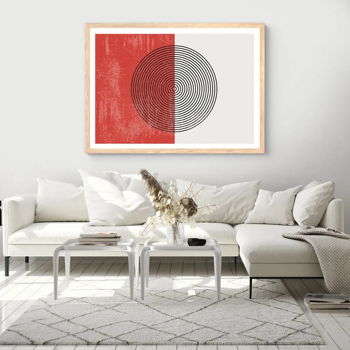 Poster in cornice rovere chiaro - Dritto al centro - 100x70 cm