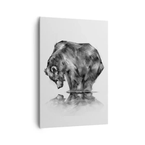 Quadro su tela - Stampe su Tela - Un disegno di un orso in stile minimalista - 70x100cm - Fa piacere vedere chi ci è caro - Decorazione murale moderna per soggiorno e camera da letto ARTTOR