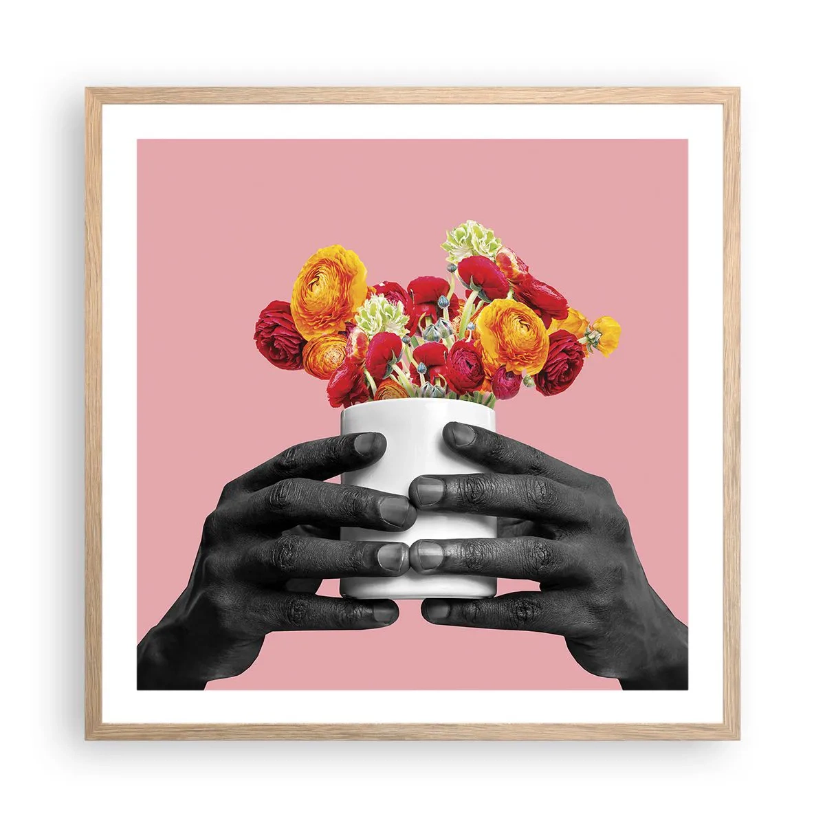 Poster in cornice rovere chiaro - Apoteosi di vita - 60x60 cm