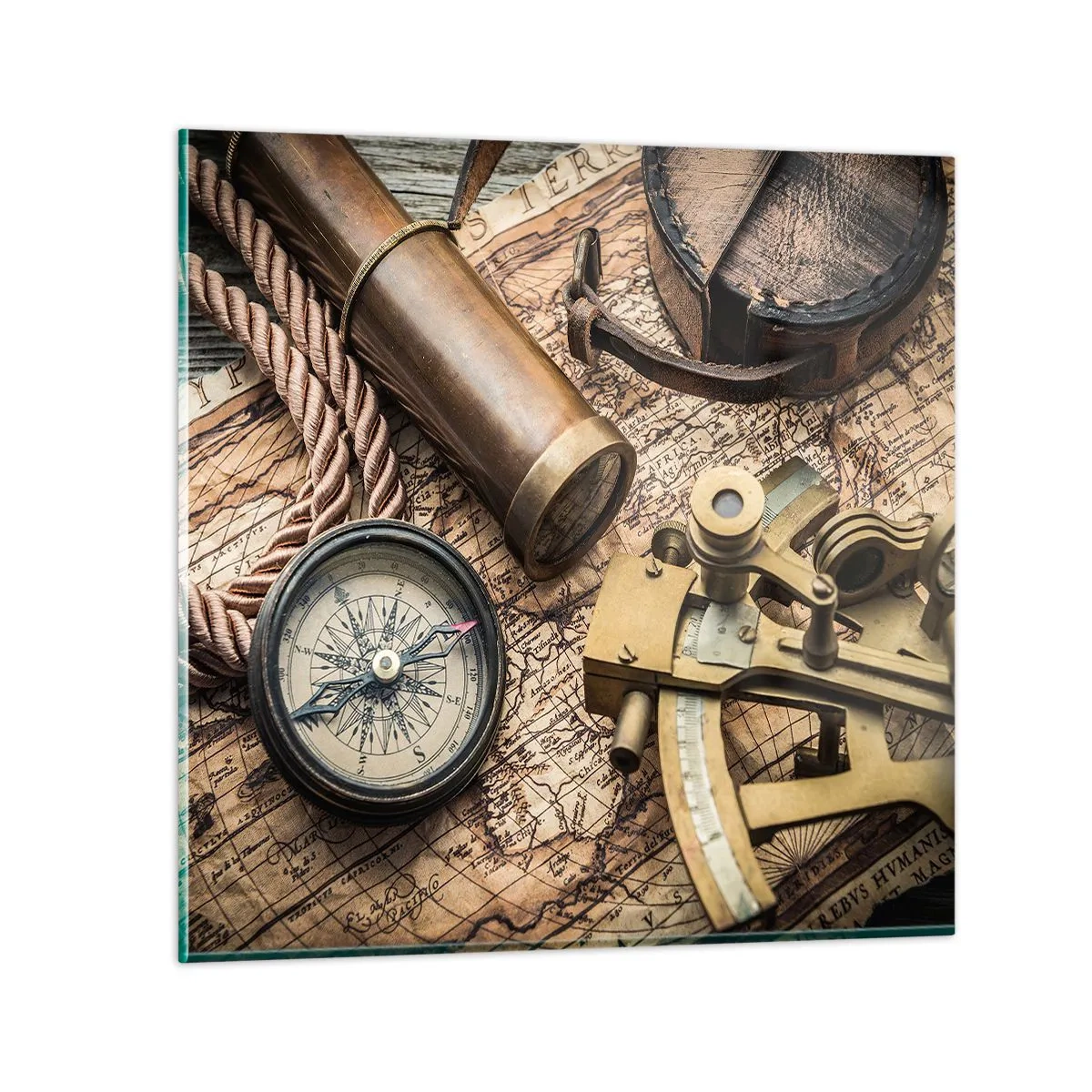 Quadro su vetro - Traccia la rotta - 50x50 cm