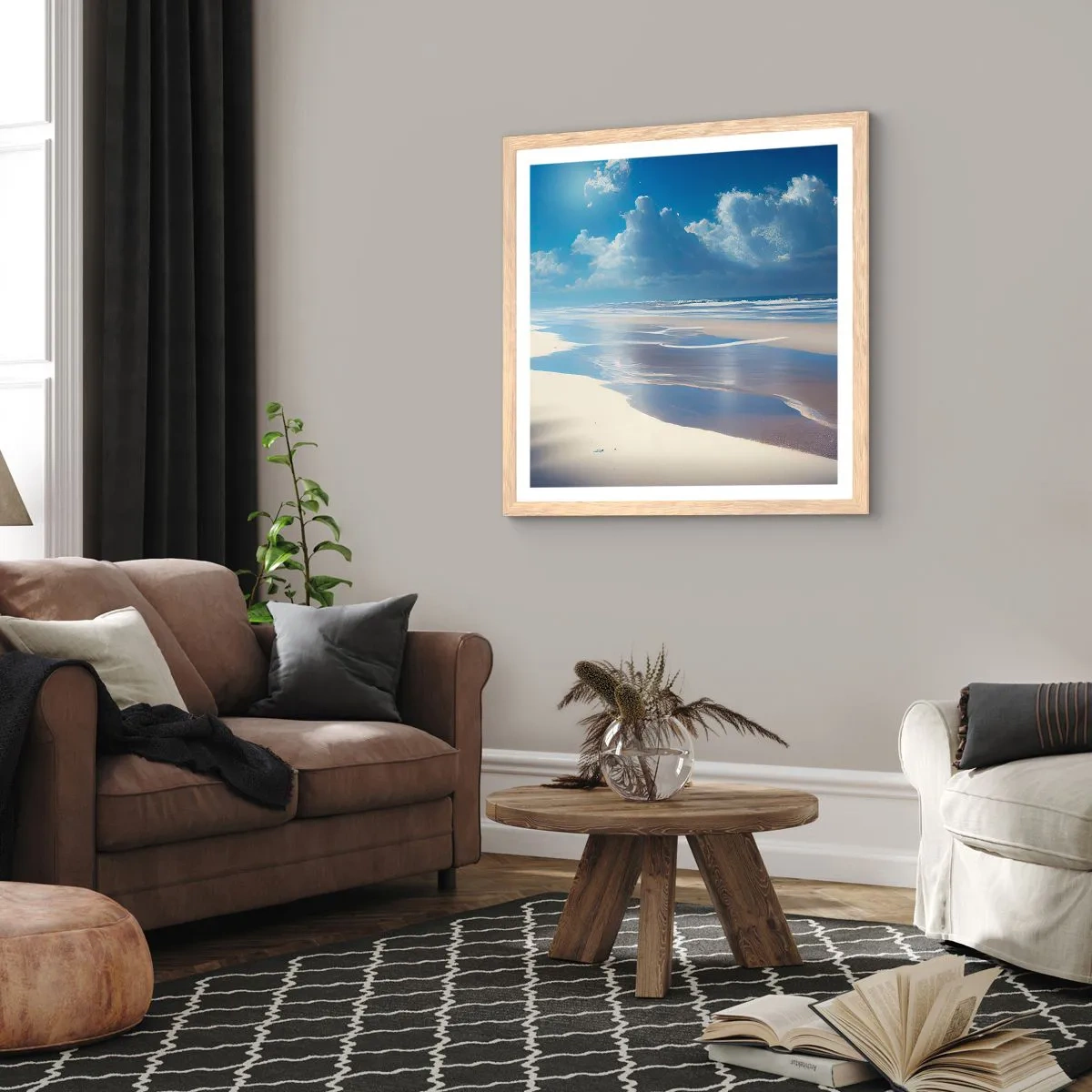 Poster in cornice rovere chiaro - Vacanze in paradiso - 60x60 cm