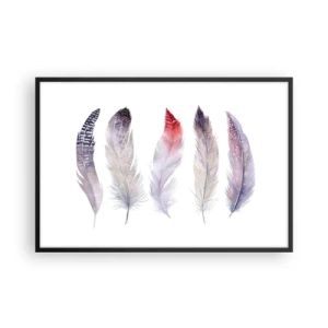 Poster in cornice nera - Delicate come una nebbia multicolore - 91x61 cm