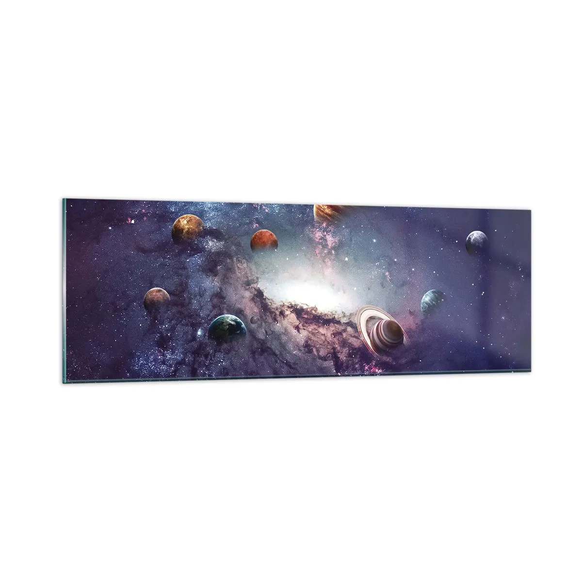 Quadro su vetro - Sistema solare danzante - 90x30 cm