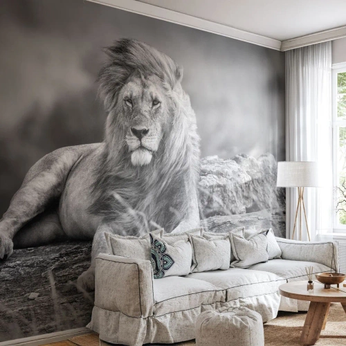 Fotomurali Autoadesivo Deluxe Sticker - La siesta del re - Leone, Animali, Natura - 200x140 cm